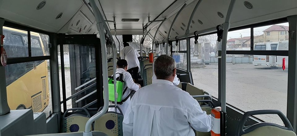 Societatea de Transport Public Tulcea a suplimentat numărul dezinfecţiilor autobuzelor
