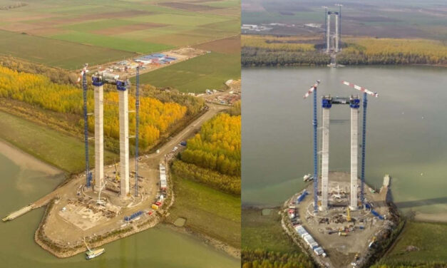 Picioarele podului peste Dunăre vor fi finalizate la jumătatea lunii decembrie