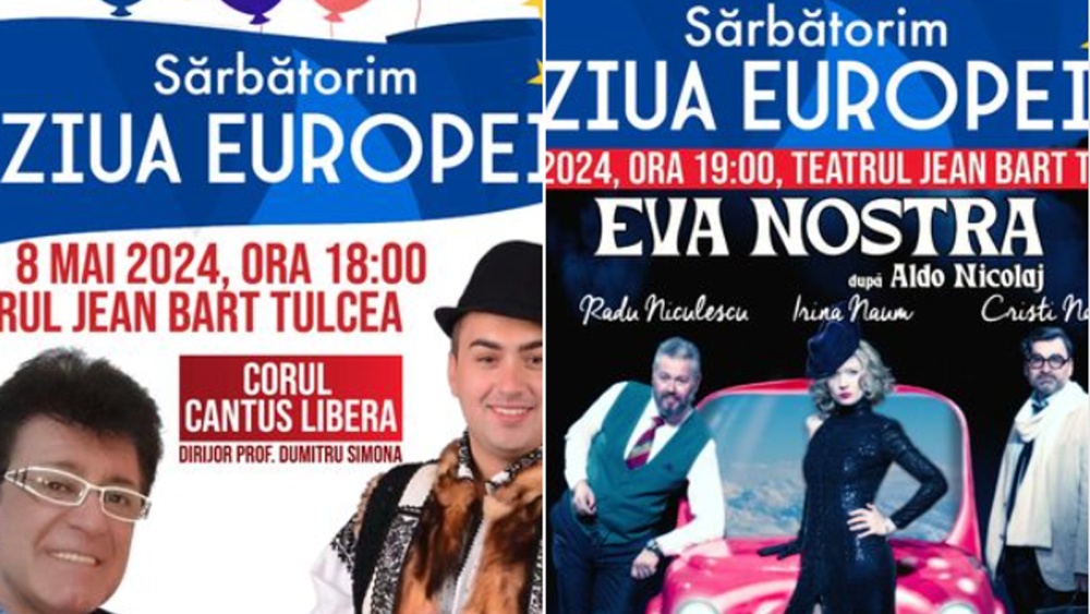 Ziua Europei, marcată la Tulcea: Concert Cantus Libera, Ilie Caraş şi Gabriel Dorobanţu la Teatrul „Jean Bart”