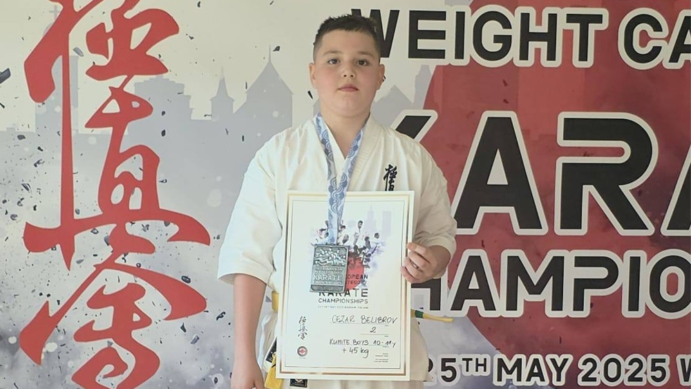 Karatistul Cezar Belibrov, Clubul Combat Budo Gym Tulcea, argint la Campionatele Europene de Karate
