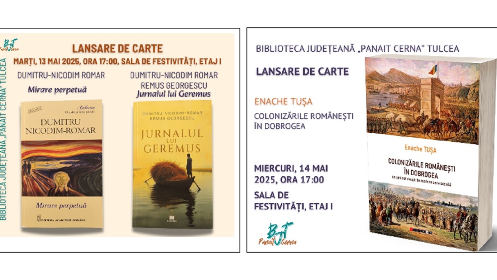 Lansări de carte, săptămâna aceasta, la Biblioteca Judeţeană „Panait Cerna”