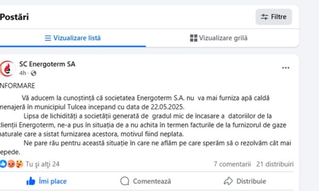 Începutul sfârşitului: Energoterm a sistat furnizarea apei calde