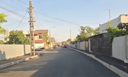 Primul strat de asfalt turnat pe strada Prislav din municipiu