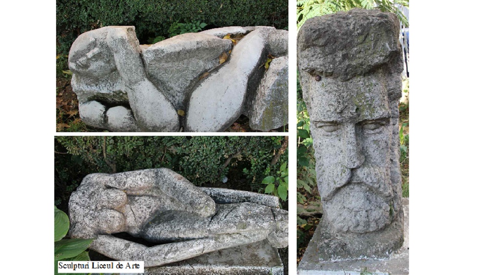 Elevii de la Arte vor restaura sculpturile din faţa liceului şi din curtea Stării Civile din municipiu