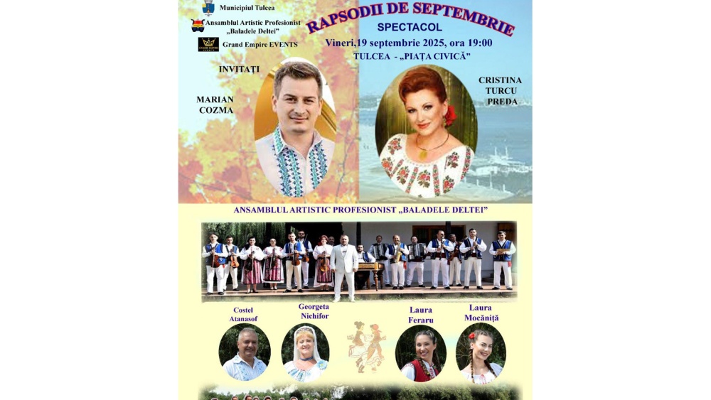 „Rapsodii de Septembrie”, în Piaţa Civică:  Marian Cozma şi Cristina Turcu Preda sunt cap de afiş