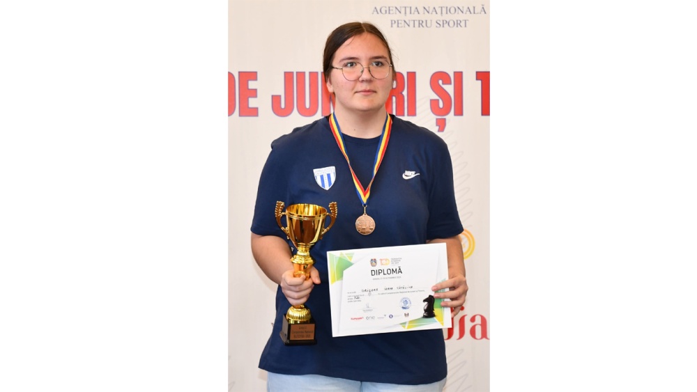 Şahista Ioana Cătălina Grigore, medalie de bronz la Campionatul Naţional de Şah Rapid şi Blitz pentru Juniori şi Tineret