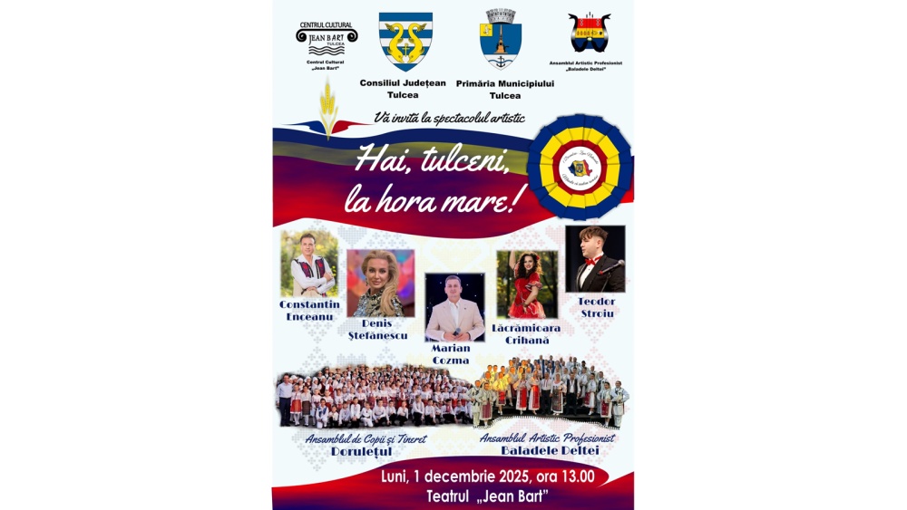 „Hai, tulceni, la hora mare!” – spectacol de Ziua Naţională la Teatrul „Jean Bart”