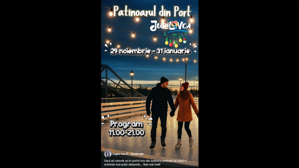 Surpriza iernii: Jurilovca îşi face patinoar. Primarul Eugen Ion: „Până vineri va fi finalizată suprafaţa de gheaţă”