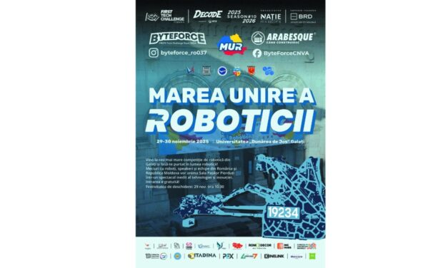 Universitatea „Dunărea de Jos” din Galați te aşteaptă în perioada 29-30 noiembrie 2025 la Marea Unire a Roboticii – Ediția III