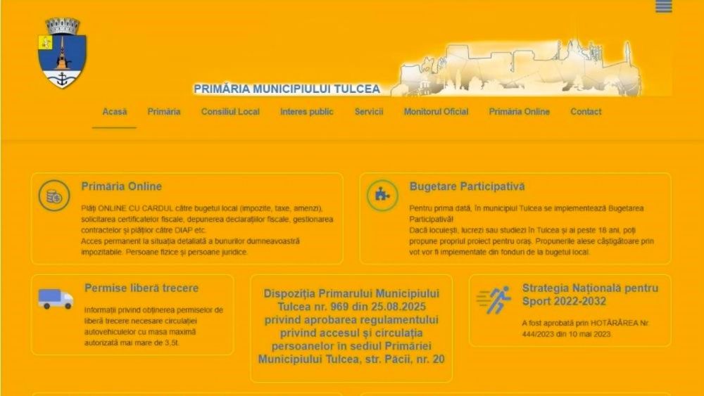 Tulcea, iluminată în portocaliu pentru a marca eliminarea violenţei împotriva femeilor