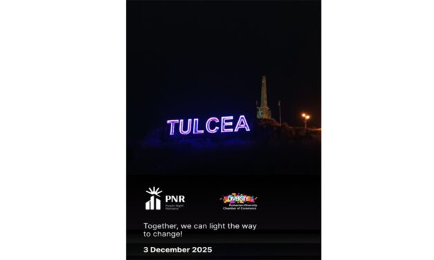 Monumentul Independenţei, „Tulcea, te iubesc!” şi Mozaicul Belvedere, luminate în violet de Ziua Persoanelor cu Dizabilităţi