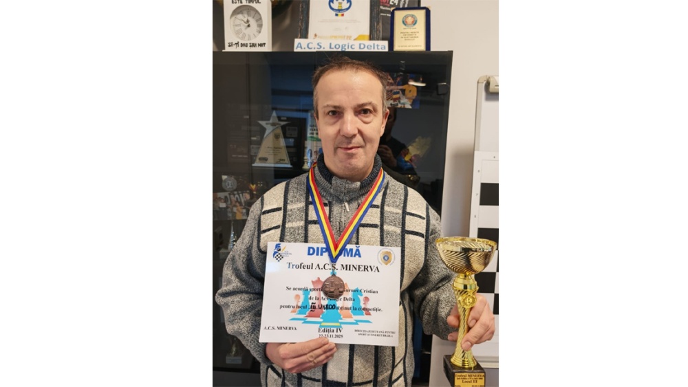 Şahistul Cristian Gurnov de la ACS Logic Delta, medalie de bronz la Trofeul Minerva Brăila