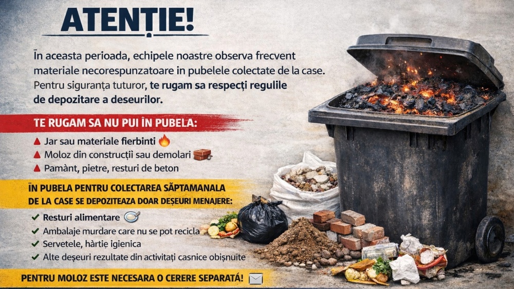 Tulcenii, rugaţi să nu mai arunce jarul la gunoi