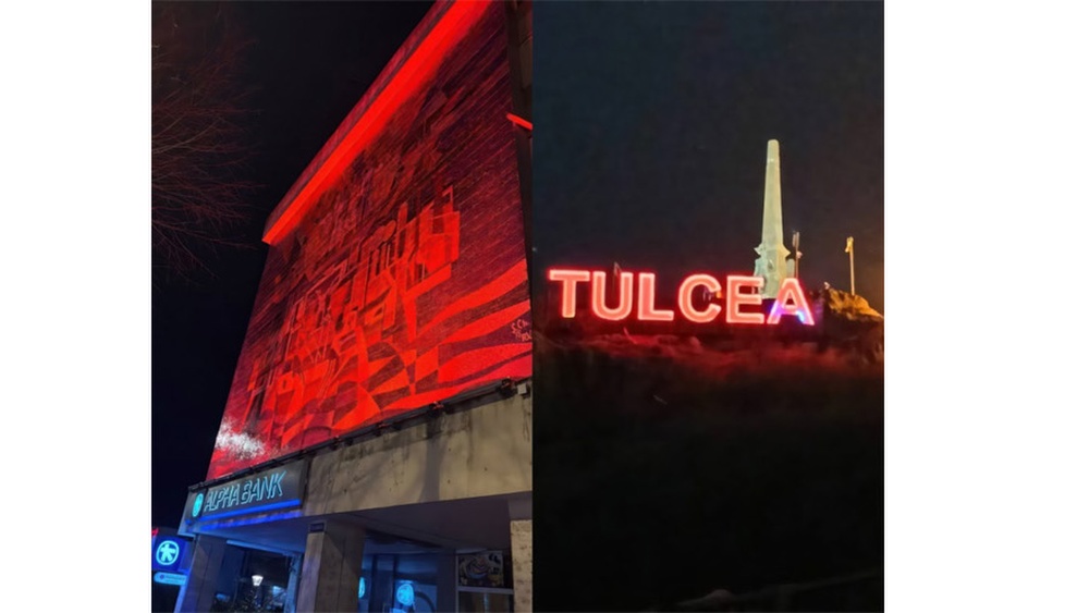 Monumentul de mozaic din Piaţa Civică şi Monumentul Independenţei, iluminate deseară  în roşu de Ziua Europeană a 112