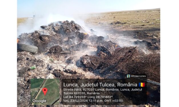 Deşeuri incendiate la Lunca: amenzi de 45.000 lei aplicate de poliţişti