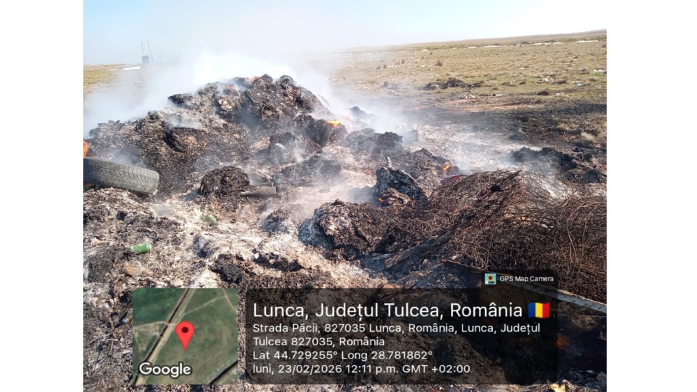 Deşeuri incendiate la Lunca: amenzi de 45.000 lei aplicate de poliţişti