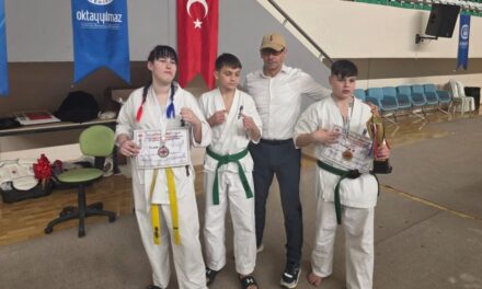 Cezar Belibrov şi Melek Yildirim – Combat Budo Gym Tulcea, campion şi vicecampioană la Campionatul Balcanic de Karate Kyokushin din Turcia
