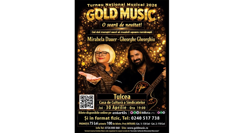 Concert „Mirabela Dauer şi Gheorghe Gheorghiu”, în aprilie, la Casa de Cultură a Sindicatelor Tulcea