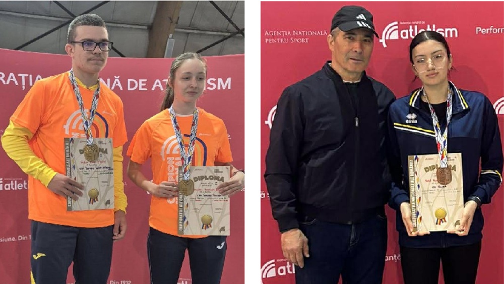 Atletism, Campionatul Naţional de Sală: Matei Ştefan Vasiliu – dublu campion naţional la 1.500 metri şi 3.000 metri, Alexandra Bianca Vasilescu – campioană naţională la 800 de metri