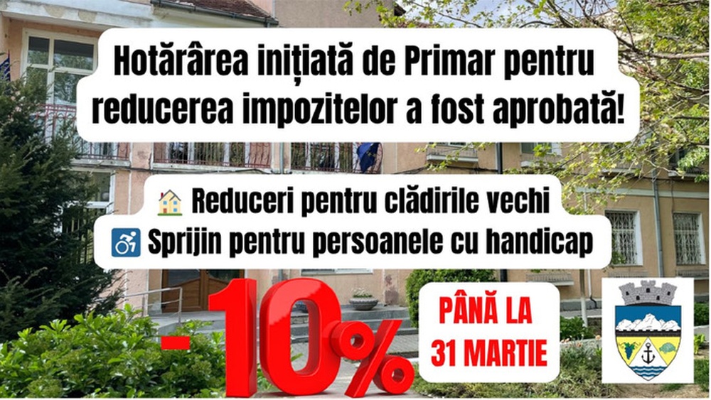 Impozite locale mai mici la Măcin în 2026: Facilităţi fiscale pentru clădirile vechi şi persoanele cu dizabilităţi