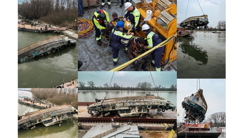 Nemo Pro Diving reuşeşte o nouă operaţiune de ranfluare de amploare: Pilotina „Pilot 8″, readusă la suprafaţă de pe fundul braţului Sulina