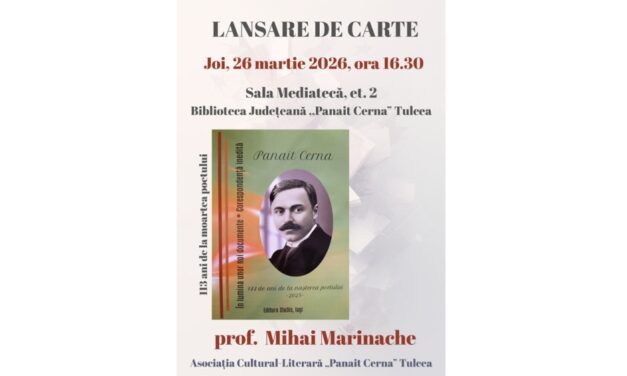 Prof. Mihai Marinache lansează volumul „Panait Cerna în lumina unor noi documente. Corespondenţă inedită”