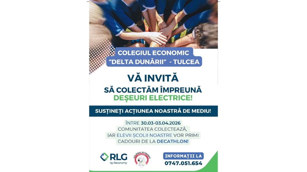Tulcenii, invitaţi să participe la o acţiune de colectare a deşeurilor electrice şi a bateriilor de elevii Colegiului Economic „Delta Dunării”