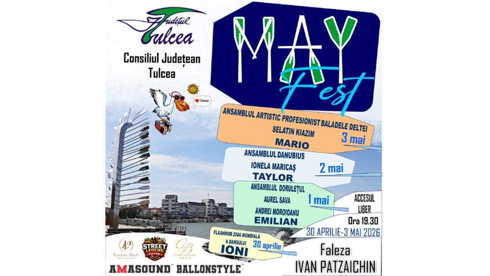 Prima ediţie #MayFest, pe faleza „Ivan Patzaichin” din Tulcea: Mario, Taylor şi Emilian, cap de afiş