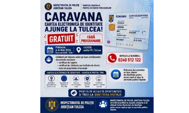 Caravană pentru cartea electronică de identitate la Tulcea: serviciu gratuit şi fără programare pentru cetăţeni