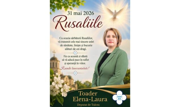 Deputat S.O.S. România de Tulcea Elena-Laura Toader, mesaj de Rusalii