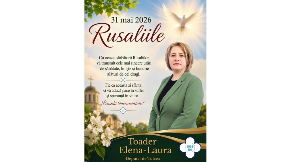 Deputat S.O.S. România de Tulcea Elena-Laura Toader, mesaj de Rusalii