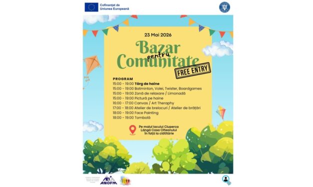 „Bazar pentru comunitate”, sâmbătă, pe malul Lacului Ciuperca: haine, cărţi, jocuri şi activităţi pentru tulceni