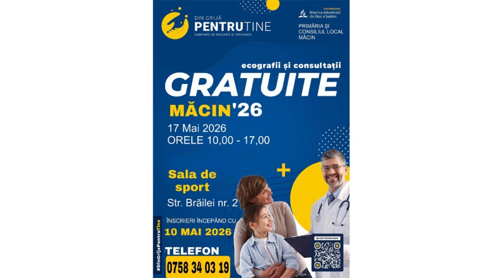 Campania de educaţie şi prevenţie „Din grijă pentru tine” ajunge duminică la Măcin