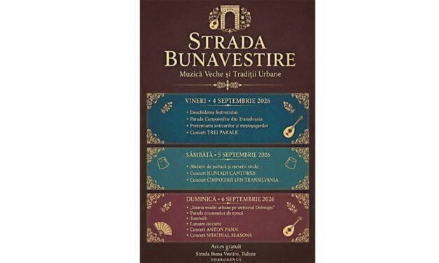 Festival de muzică veche şi tradiţii urbane, pe strada Buna Vestire din municipiu, în septembrie