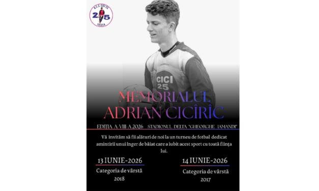 Memorialul „Adrian Cicîrîc”- Ediţia 2026 începe sâmbătă