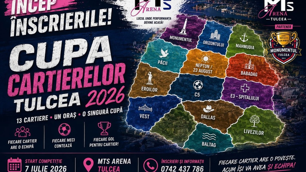 Start înscrieri la Cupa Cartierelor Tulcea 2026: 13 echipe intră în lupta pentru trofeu