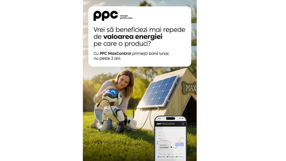 PPC Energie lansează PPC MaxControl, oferta pentru prosumatori cu plata soldului la 30 de zile și protecție împotriva prețurilor negative