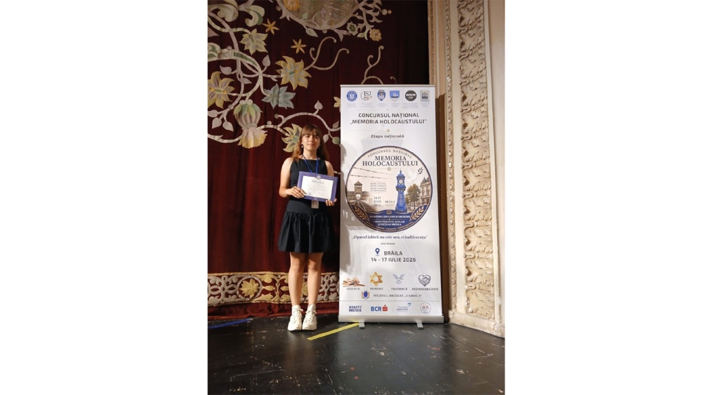 Performanţa nu intră în vacanţă: Moisilista Emilia Vasile, locul I la Concursul Naţional „Memoria Holocaustului”