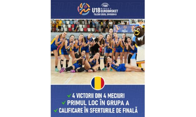 România încheie grupa cu 4 victorii la FIBA U18 Women’s EuroBasket 2026. Peste 17.700 de spectatori au susţinut tricolorele la Tulcea