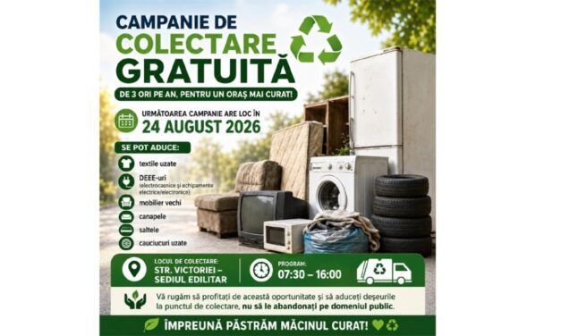 Campanie de colectare gratuită a deşeurilor, luni, la Măcin