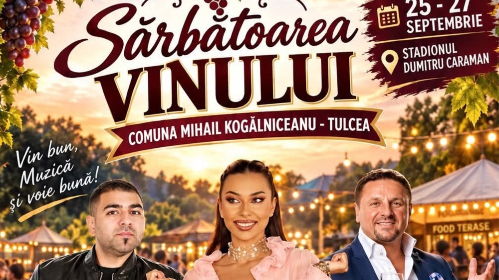 Sărbătoarea Vinului aduce trei zile de muzică şi tradiţii în Mihail Kogălniceanu, cu zero cheltuieli din bugetul local