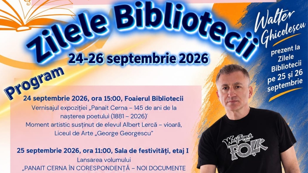 „Zilele Bibliotecii” la Tulcea: Trei zile de evenimente dedicate lui Panait Cerna